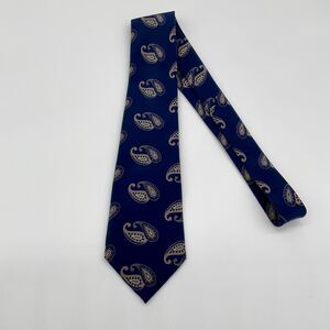 NEW Vintage Fumagalli’s Pure‎ Silk Tie Blue Paisley Made in Spain NWT